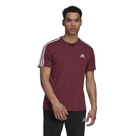 adidas herren t-shirt 3-stripes dunkel rot